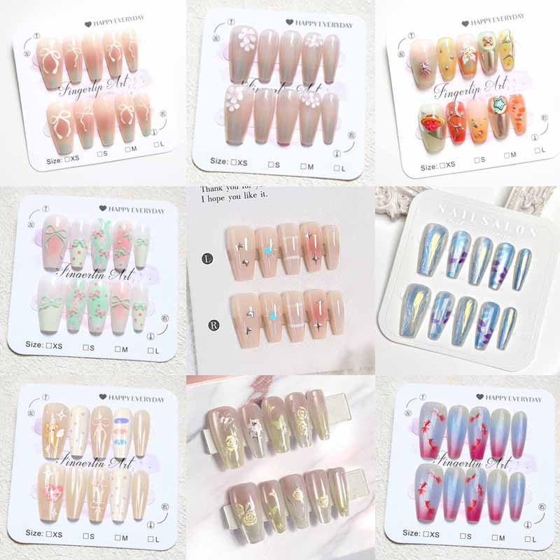 Nail Art French - 10 Pcs Women French Style High