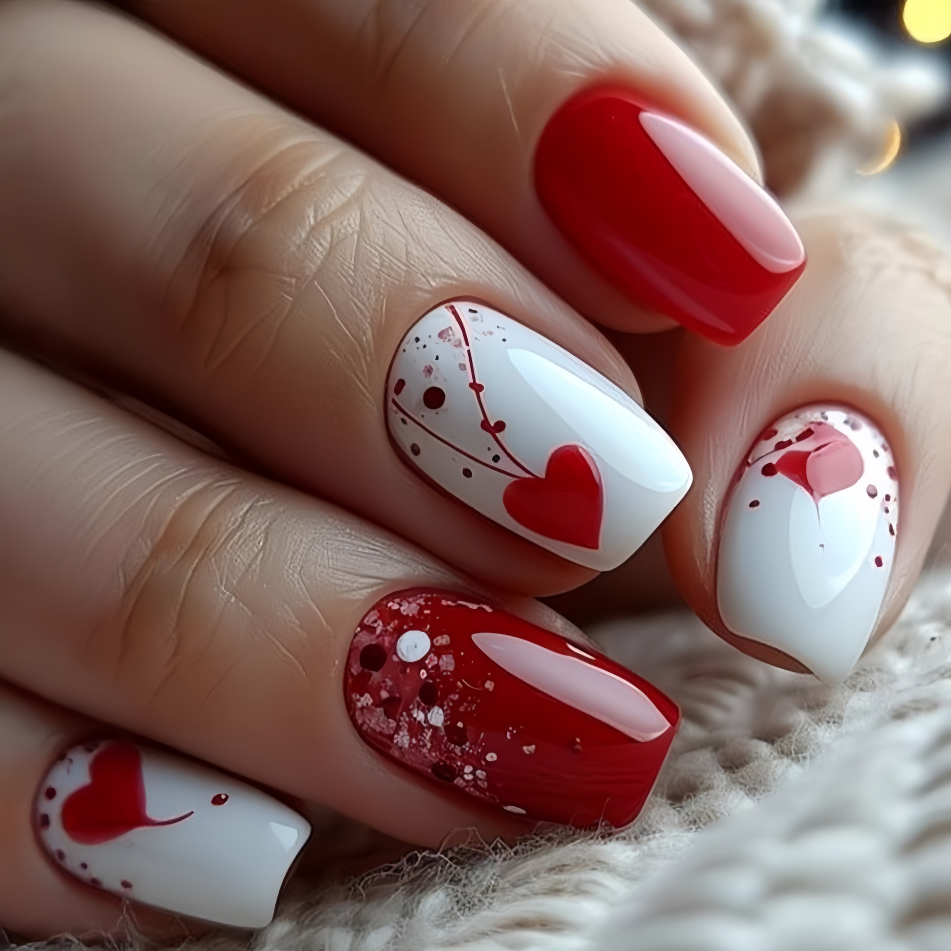 Nail Art Press On - Short Medium fake nails for women