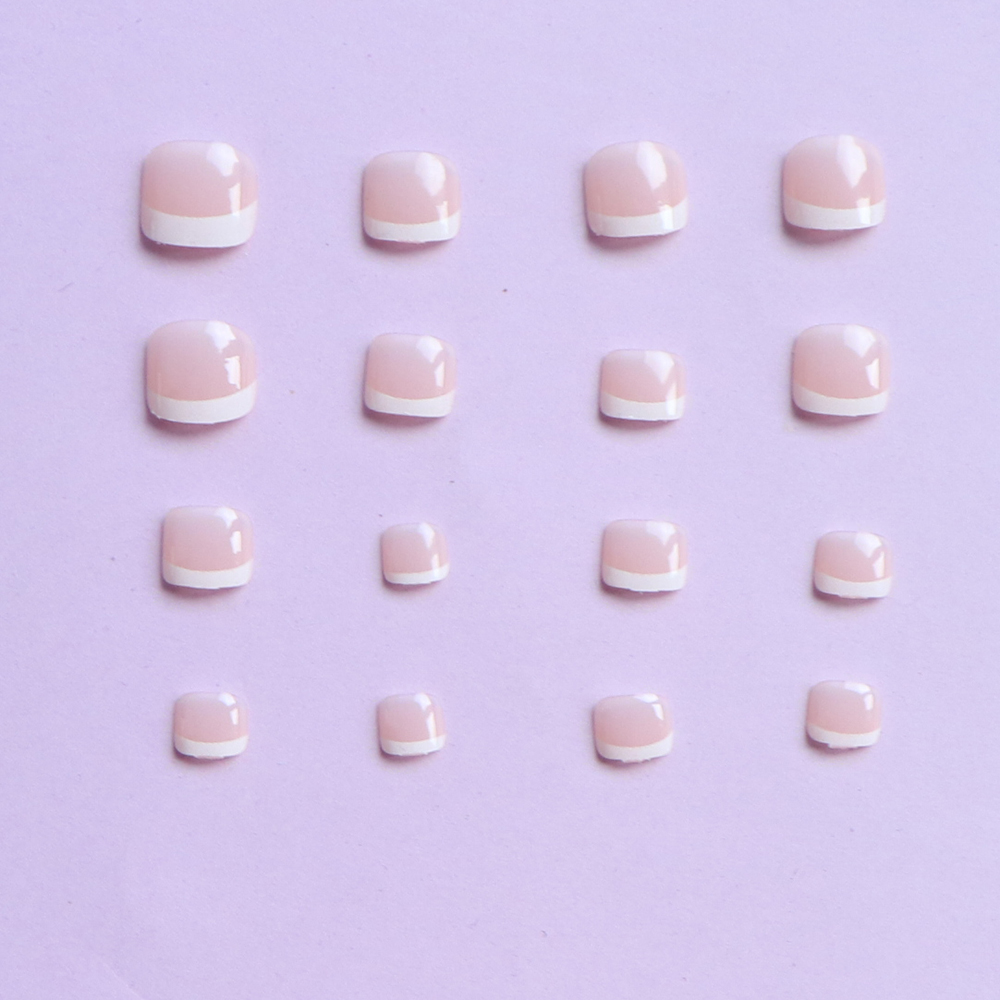 24PCS Short Square Pink Toe Na - Nail Art French review and price