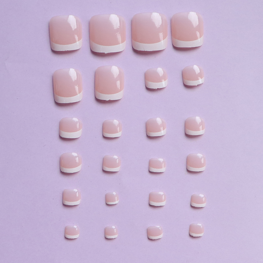24PCS Short Square Pink Toe Na - Nail Art French review and price