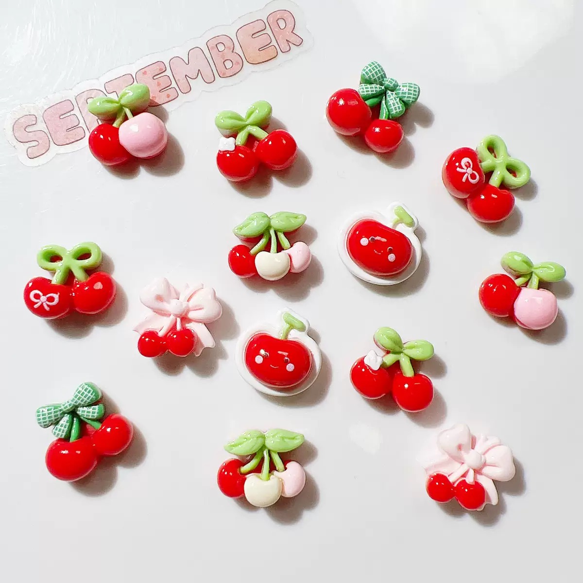 20Pcs Cute Mini cartoon with v - Nail Art Red Cherry review and price