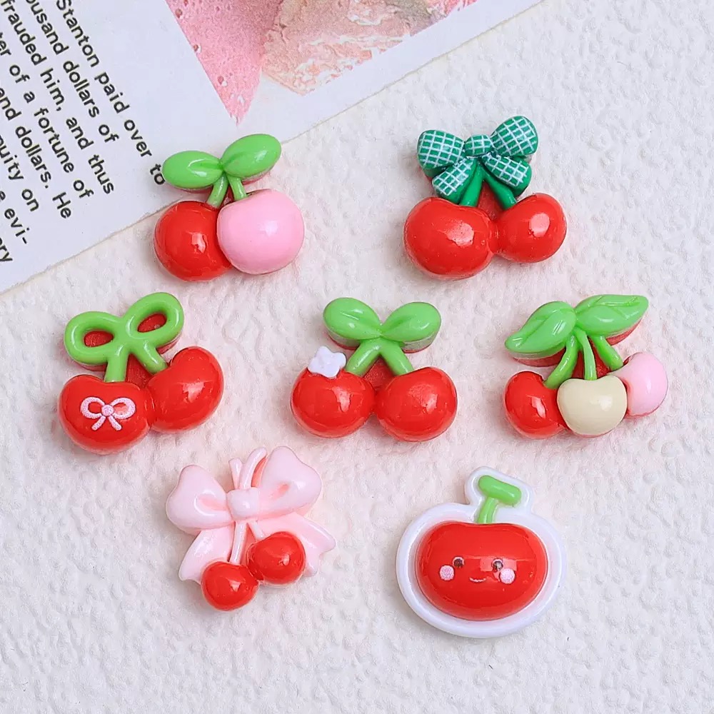20Pcs Cute Mini cartoon with v - Nail Art Red Cherry review and price