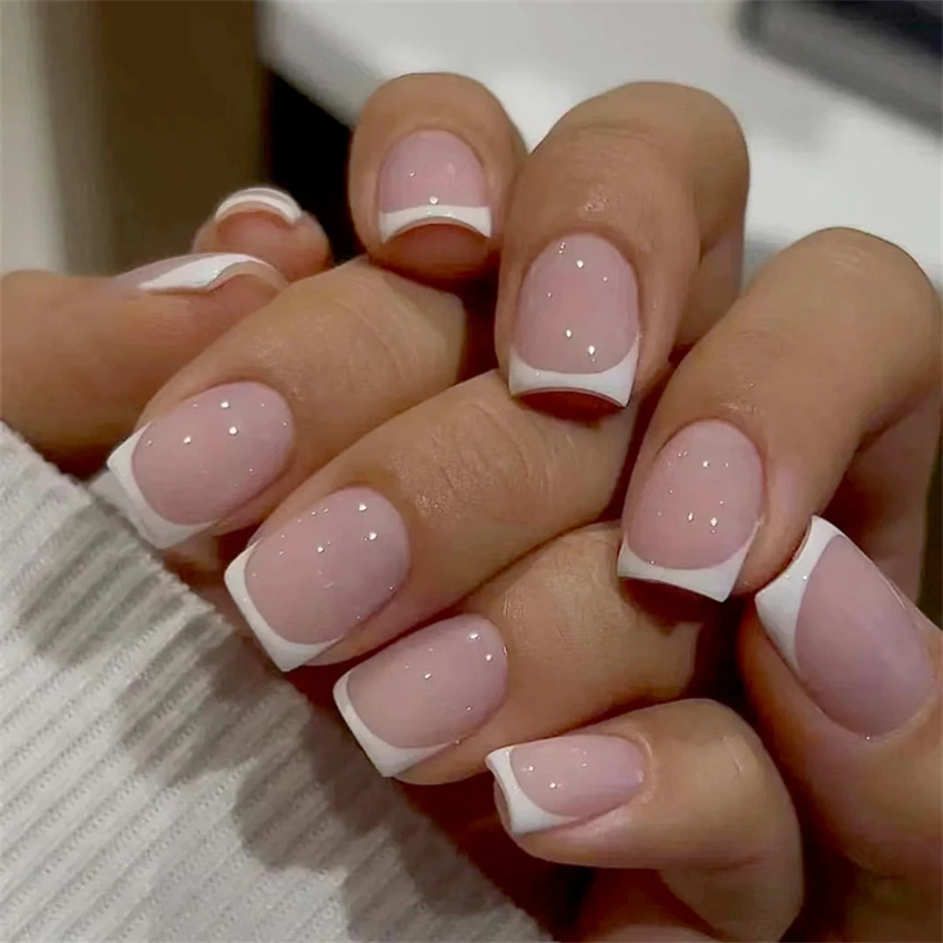 24Pcs/Set Short French Minimal - Nail Art French review and price