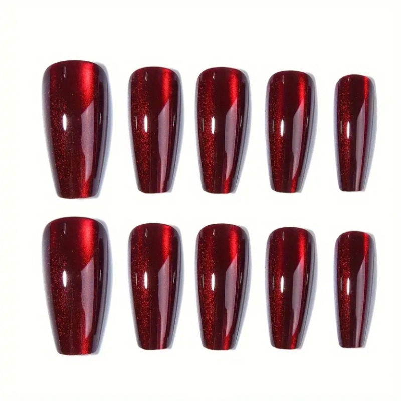 24Pcs Red Cat's Eye Wearing Na - Nail Art Red Cherry review and price
