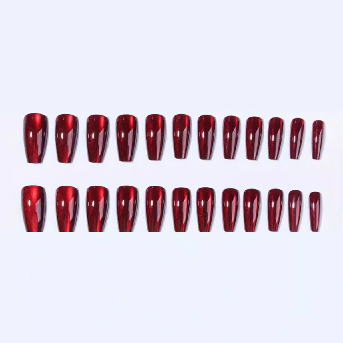 24Pcs Red Cat's Eye Wearing Na - Nail Art Red Cherry review and price