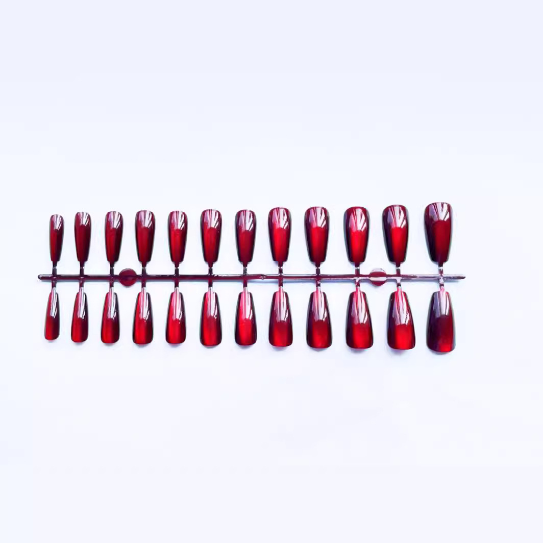 24Pcs Red Cat's Eye Wearing Na - Nail Art Red Cherry review and price