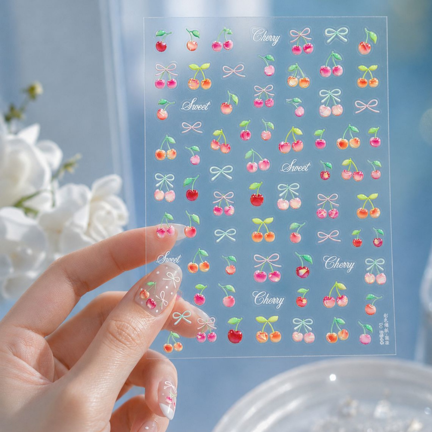 Cute Jelly 5D Nail Art Sticker - Nail Art Red Cherry review and price