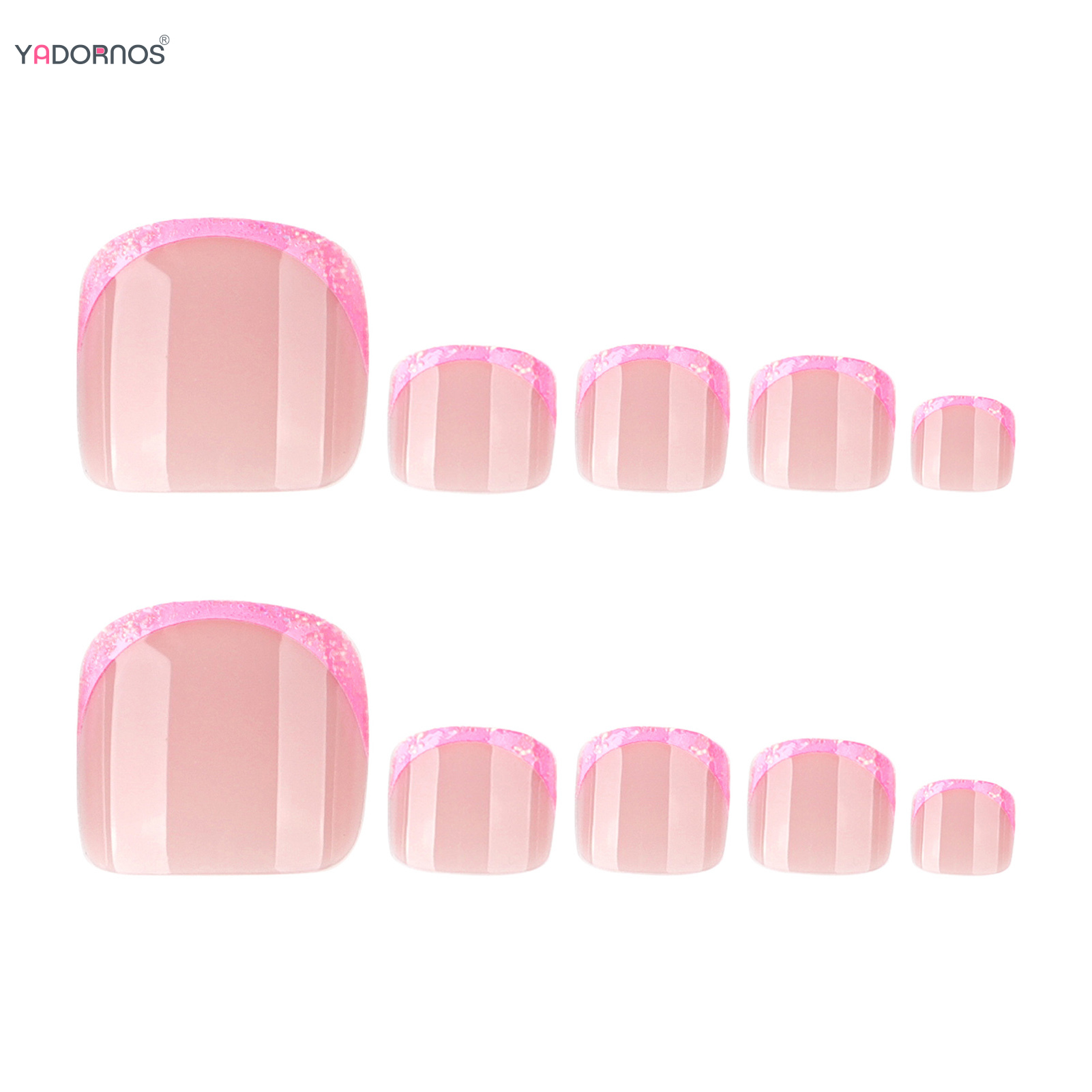 Pink French Tips Fake Toenails - Nail Art French review and price