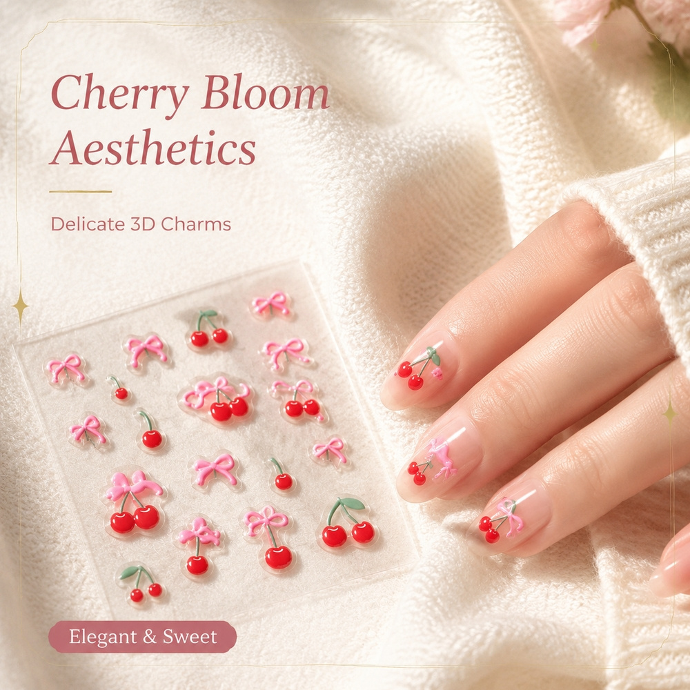 1Sheet Trend Y2K Nail Decals C - Nail Art Red Cherry review and price