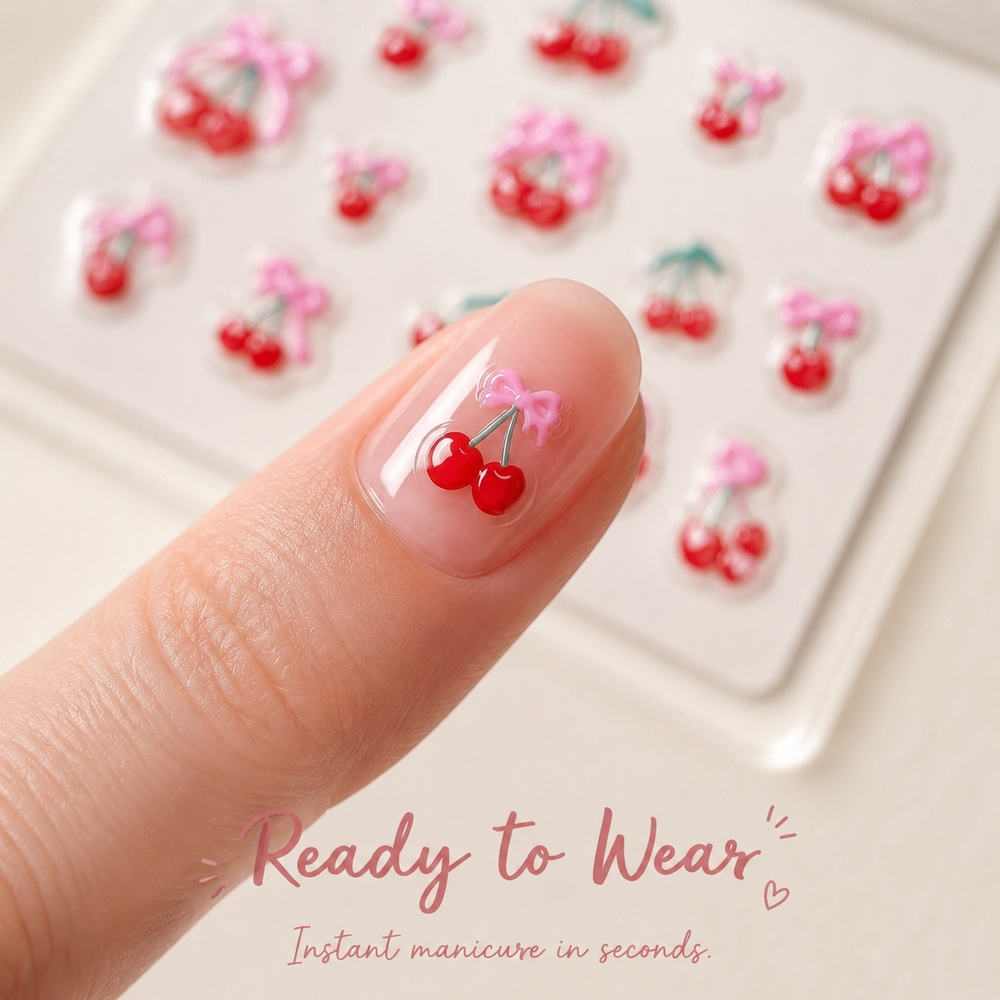 1Sheet Trend Y2K Nail Decals C - Nail Art Red Cherry review and price