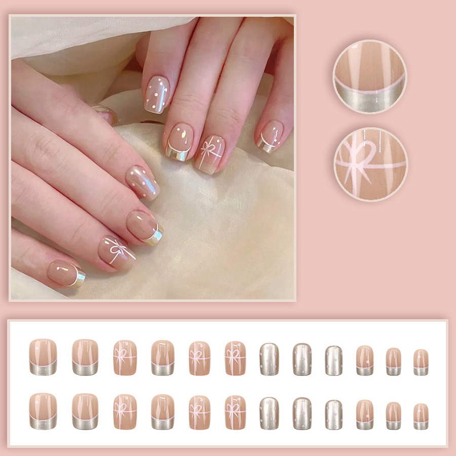 Short Square fake nails for wo - Nail Art French review and price
