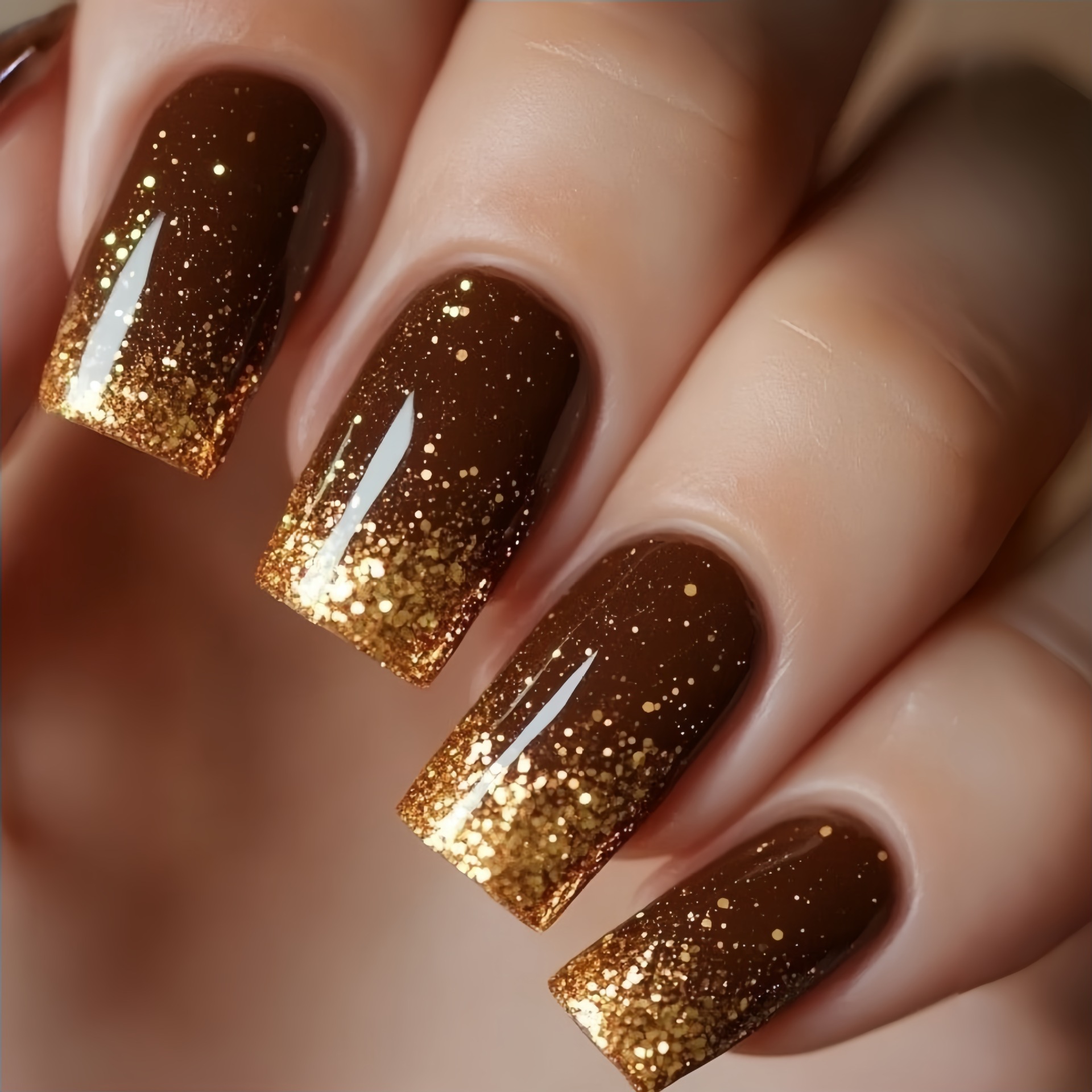 Short Medium fake nails Gradie - Nail Art Press On review and price