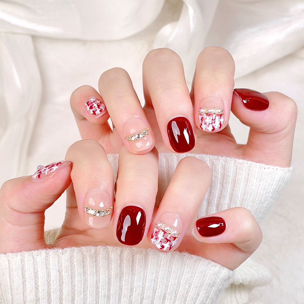 10pcs Short Square Round Handm - Nail Art Press On review and price