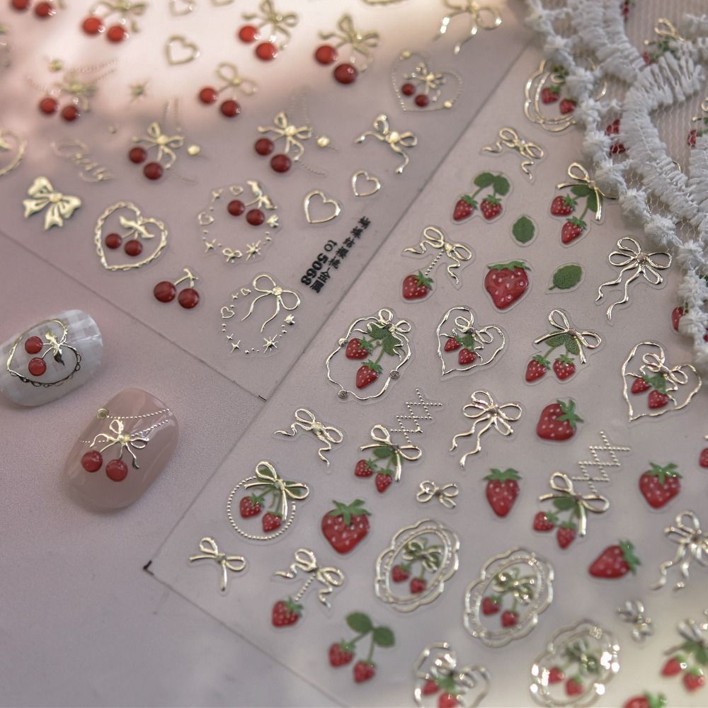 Lovely 5D Nail Art Stickers Bo - Nail Art Red Cherry review and price