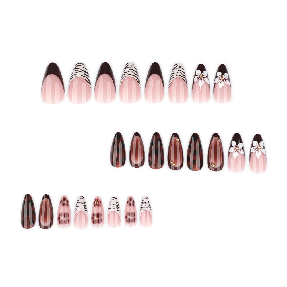 24pcs Brown French Tip Press o - Nail Art Press On review and price