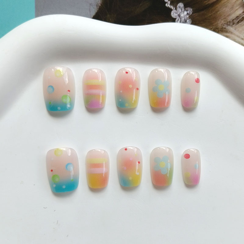 10Pcs Rainbow Bubble Gum Sweet - Nail Art Press On review and price