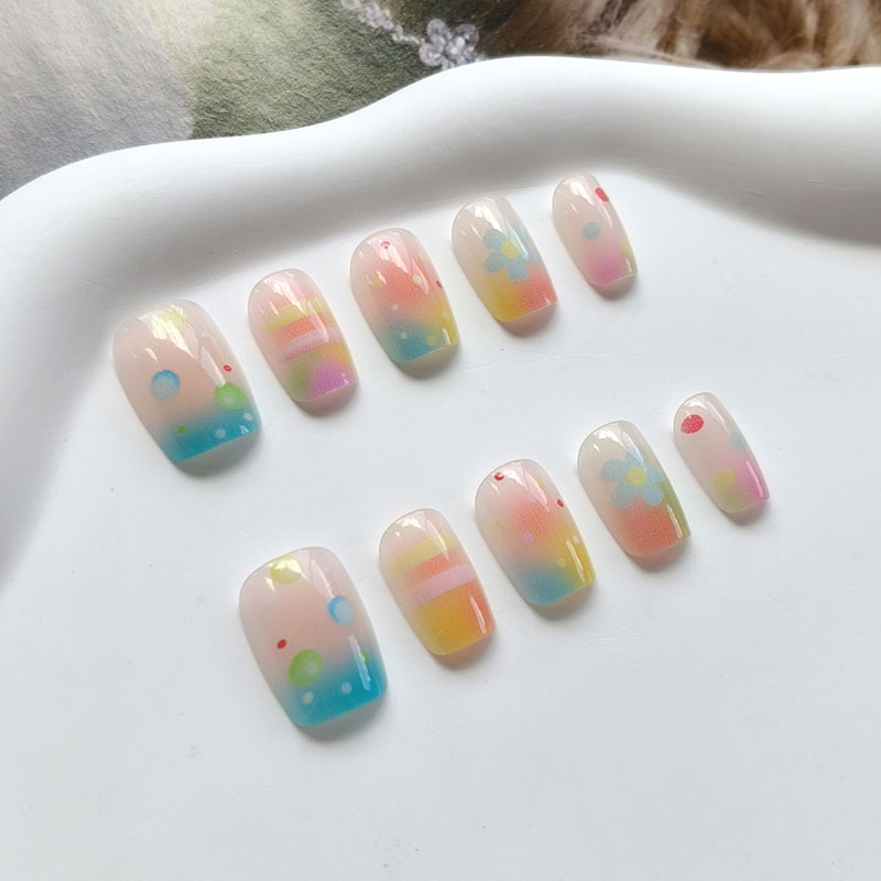 10Pcs Rainbow Bubble Gum Sweet - Nail Art Press On review and price