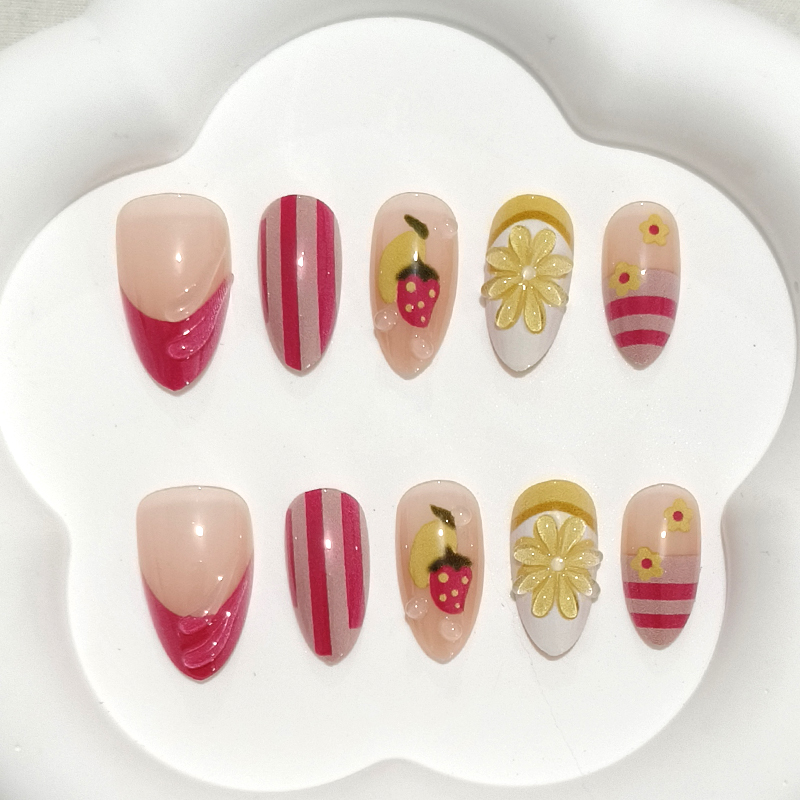 10Pcs Sweet Cute Heart-shaped  - Nail Art French review and price